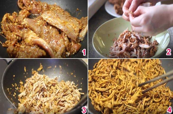 cách làm thịt heo khô không cần lò nướng